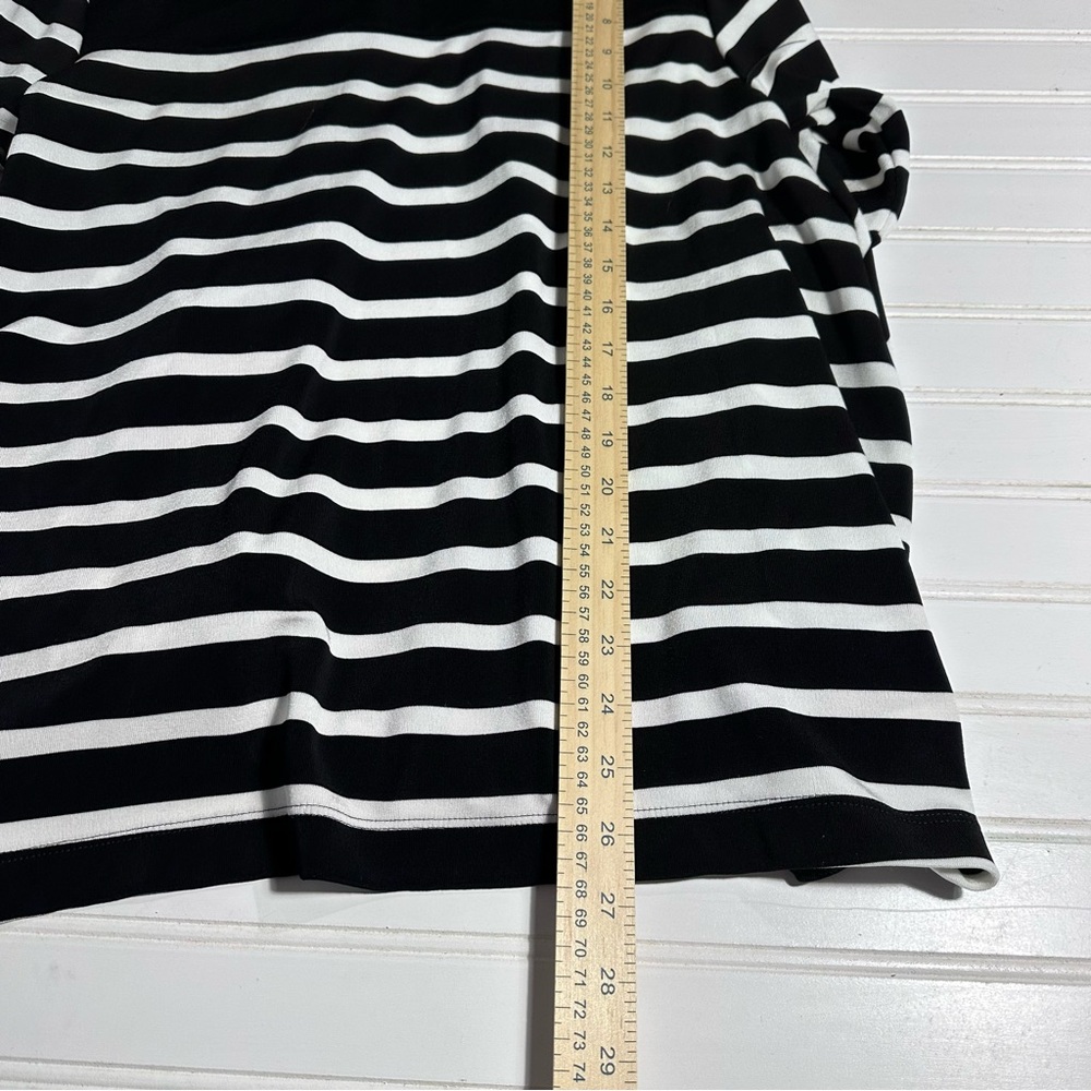 Travelers by Chico’s black & white striped lightweight cardigan women’s large - Picture 6 of 9